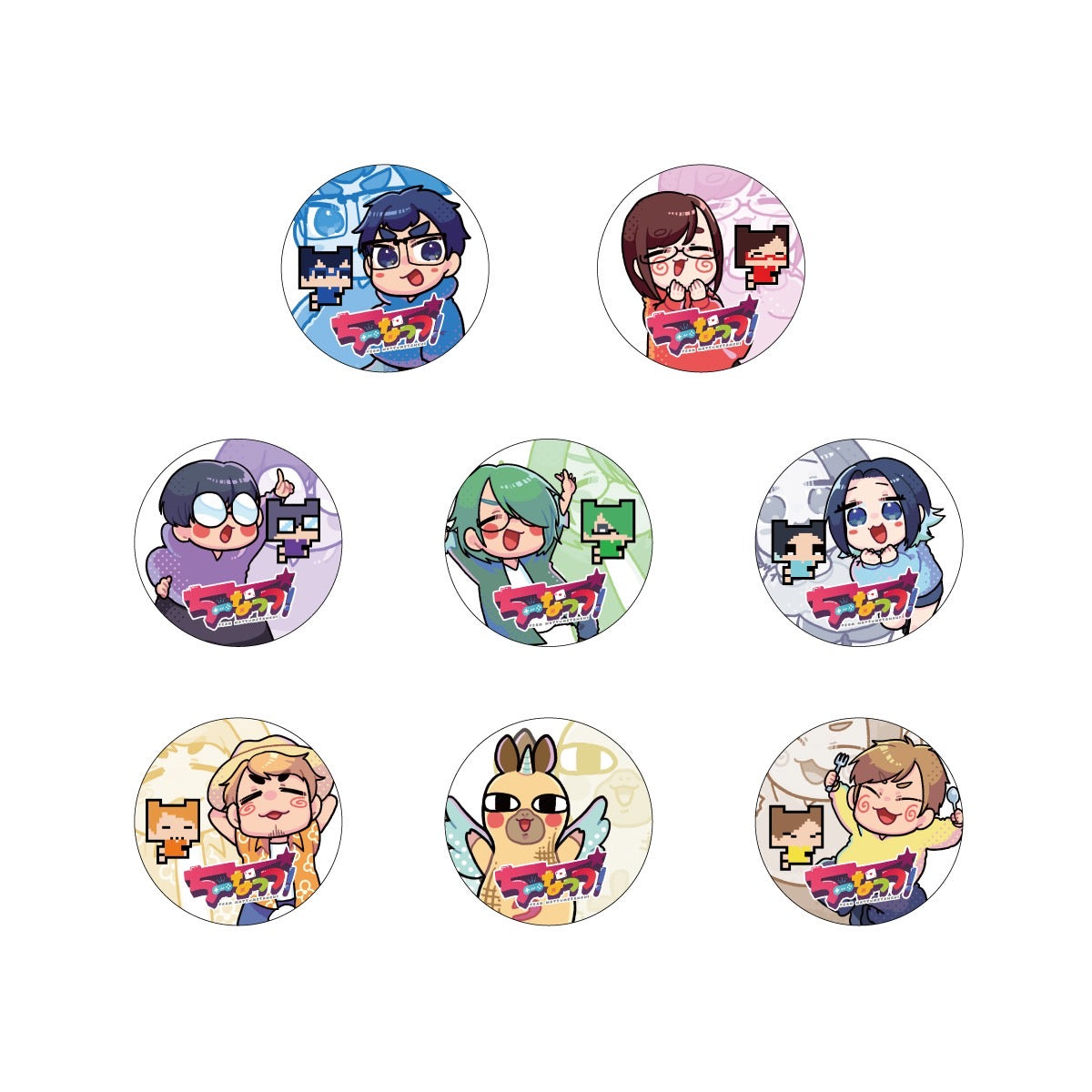 ぴこめさんち缶バッジ　ランダム(全8種)